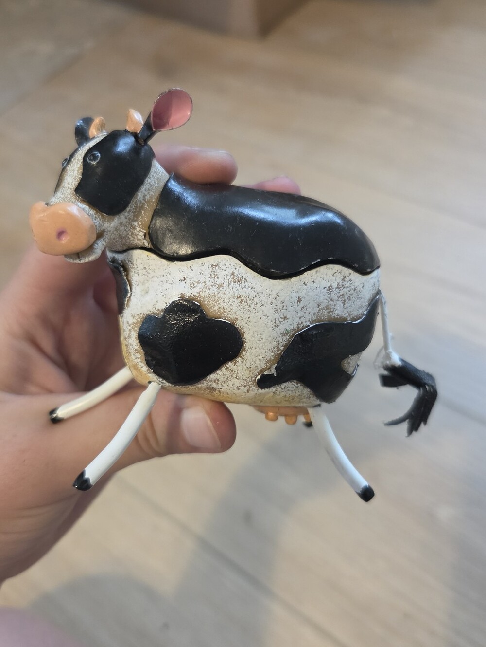 Cow Ceramic Trinket Box 2 Halves Made In China Cottagecore Farmhouse - Picture 2 of 12